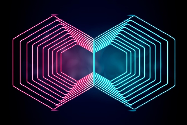 Vettore gratuito design della carta da parati con luci al neon