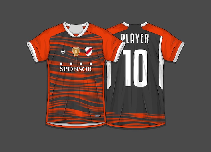 Vettore gratuito design della maglietta sportiva pronto per la stampa - maglia da calcio per sublimazione