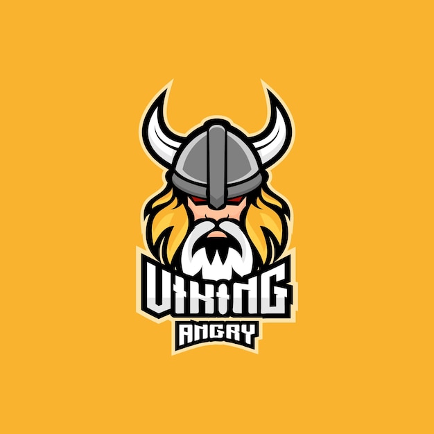 Design della squadra di esport del logo arrabbiato vichingo