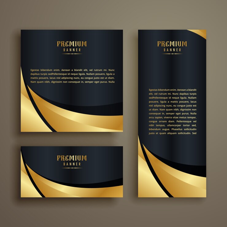 Vettore gratuito design di banner d'oro lucido d'alta qualità