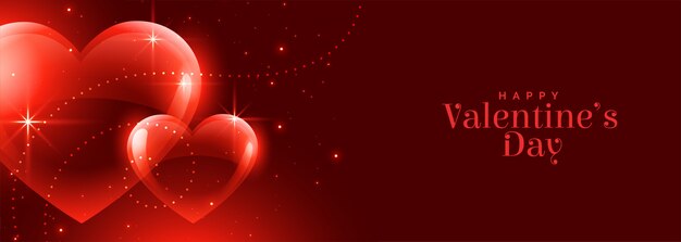 Design di banner lucido bella felice giorno di San Valentino