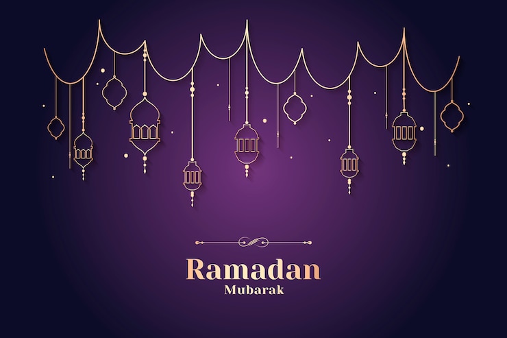Vettore gratuito design di carte incorniciato da ramadan