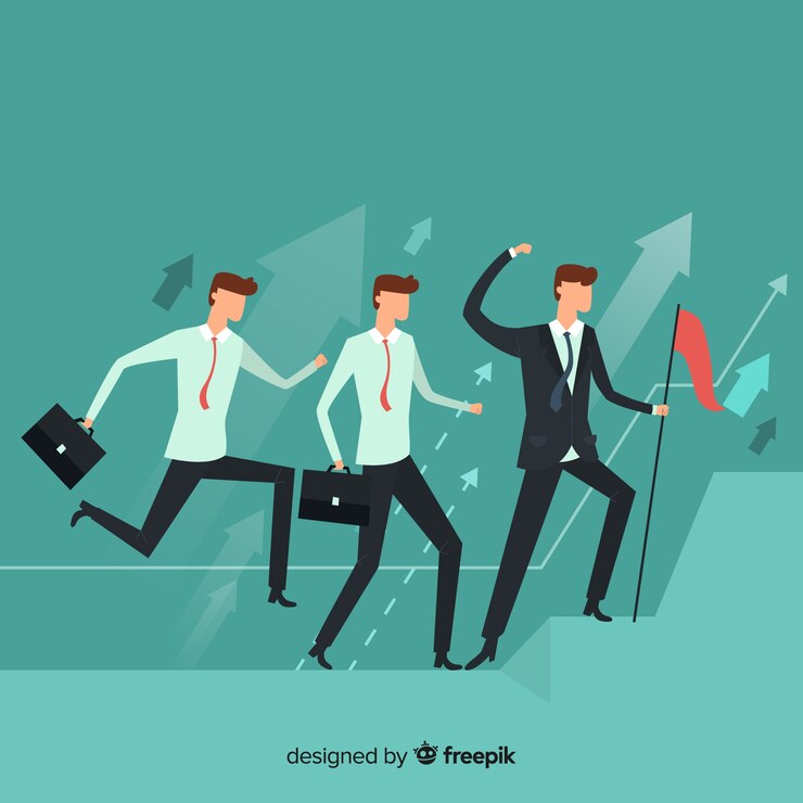 Vettore gratuito design di leadership in stile piano