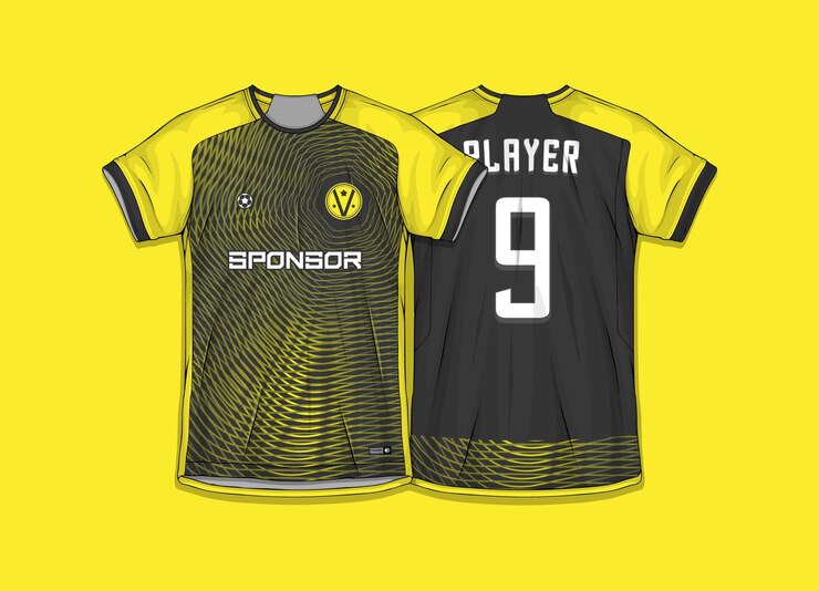 Vettore gratuito design di magliette sportive pronto per la stampa maglia da calcio per sublimazione