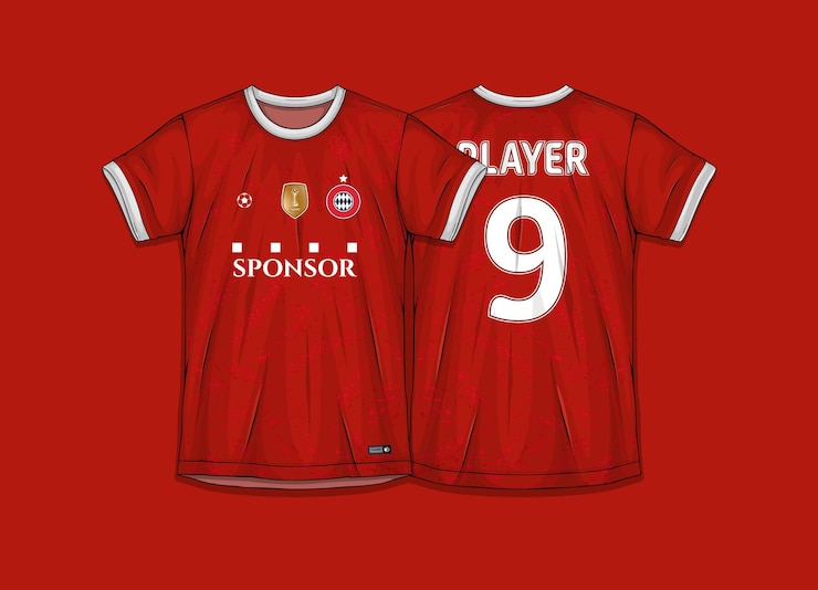 Vettore gratuito design di magliette sportive pronto per la stampa maglia da calcio per sublimazione