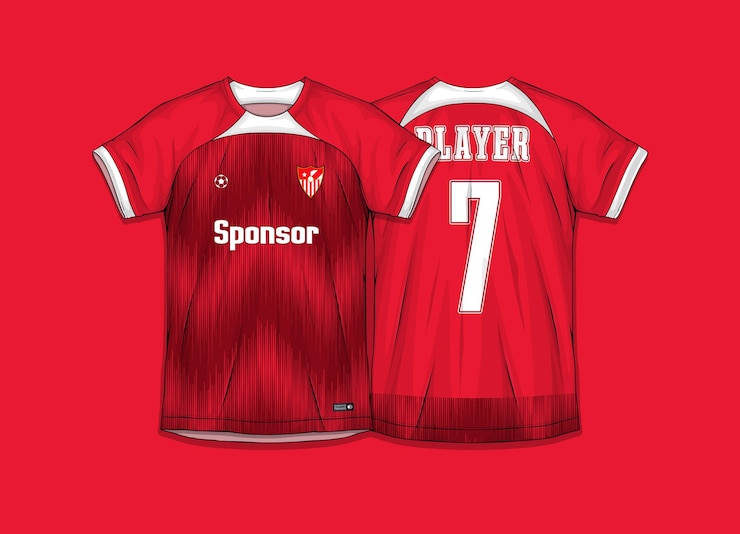 Vettore gratuito design di magliette sportive pronto per la stampa maglia da calcio per sublimazione