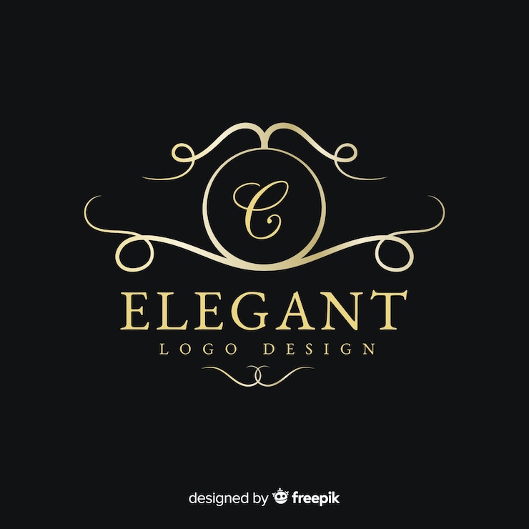 Vettore gratuito design elegante logo dorato elegante