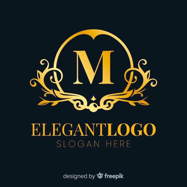 Vettore gratuito design elegante logo dorato elegante