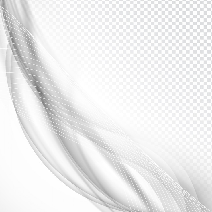 Vettore gratuito design elegante onda grigio su sfondo trasparente