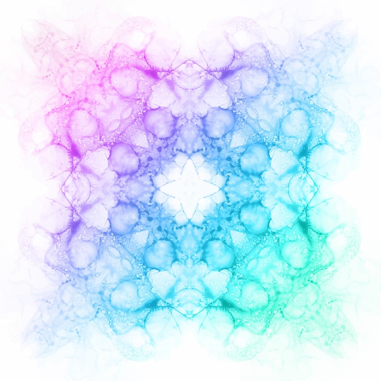 Vettore gratuito design in stile mandala di sfondo di inchiostro alcolico dipinto a mano