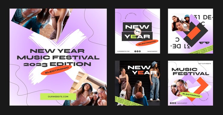 Vettore gratuito design instagram con grafica sfumata in grassetto