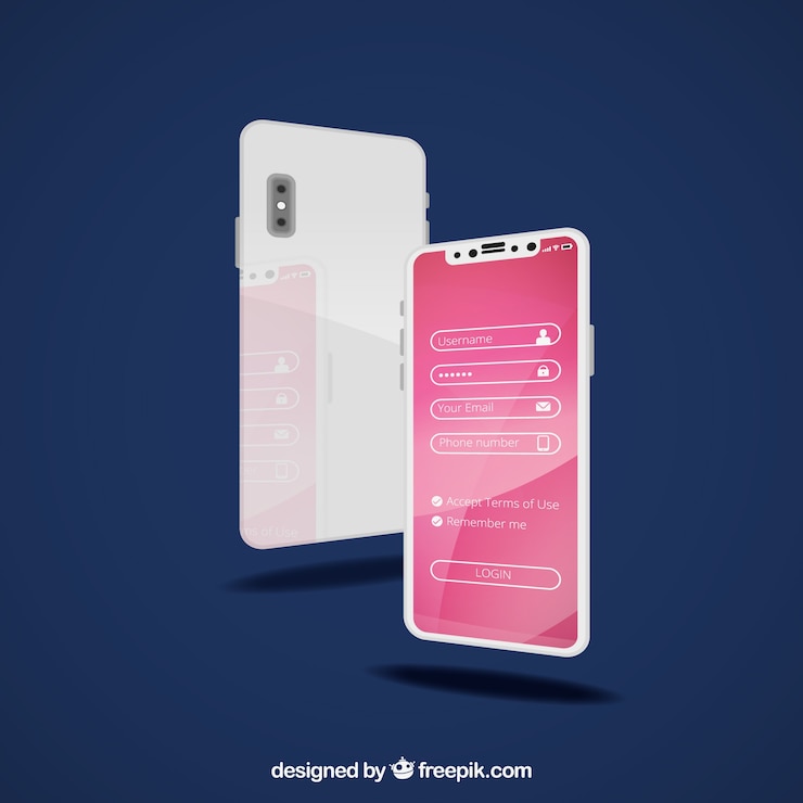 Vettore gratuito design lucido di smartphone