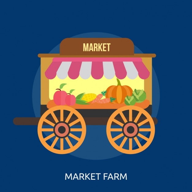 Vettore gratuito design market cart sfondo