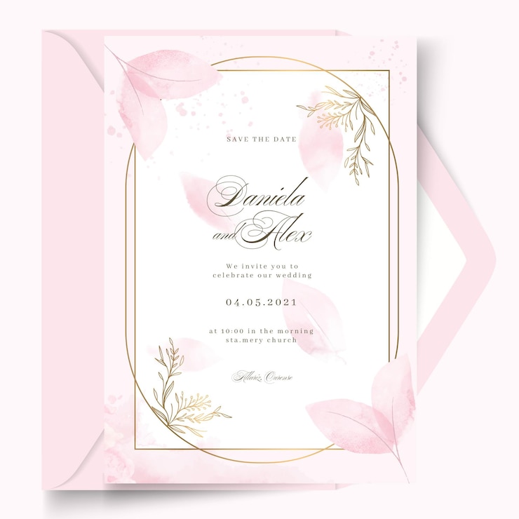 Vettore gratuito design minimale della carta di nozze con modello di cornice