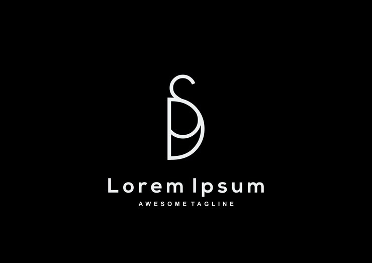 Vettore gratuito design minimalista del logo della lettera sd