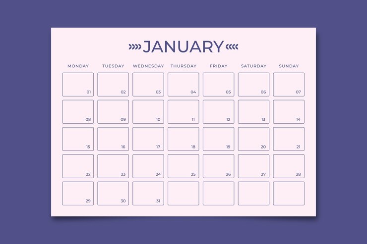 Vettore gratuito design modello di calendario