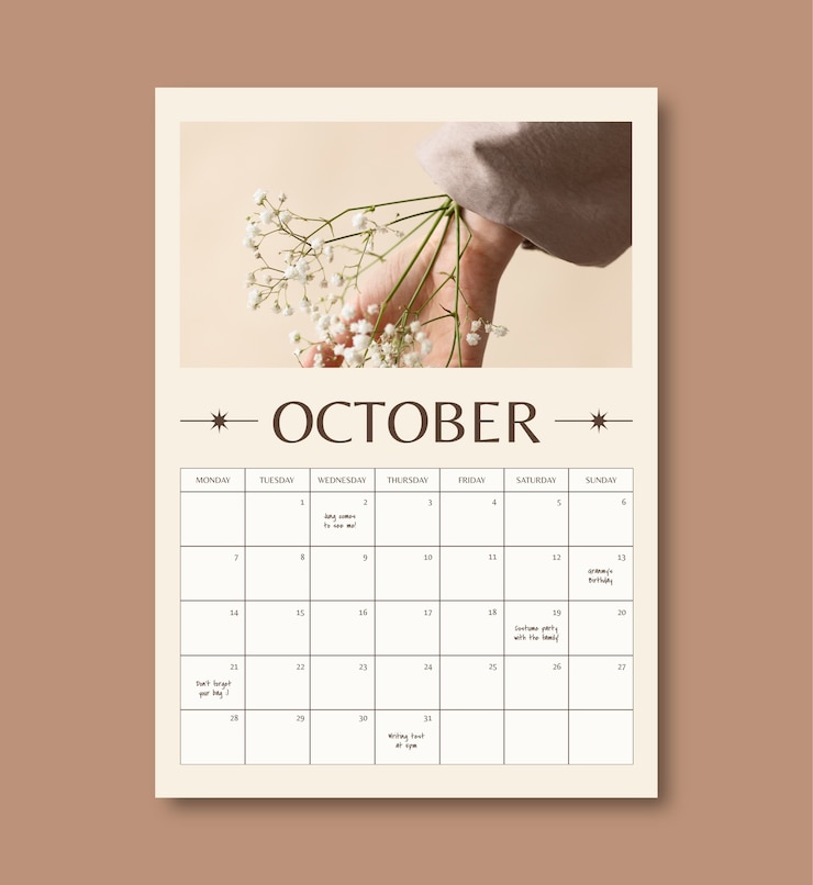 Vettore gratuito design modello di calendario