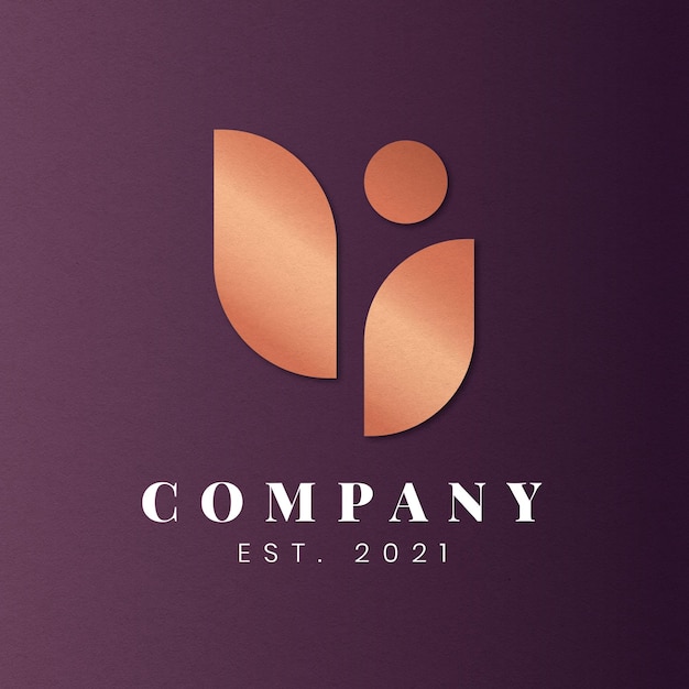 Design moderno dell'icona del logo aziendale in rame