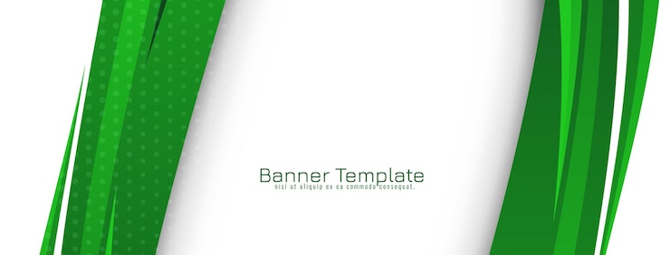 Vettore gratuito design moderno ed elegante della bandiera dell'onda verde astratta