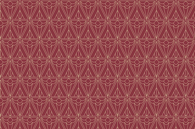 Design piatto art deco modello dorato e rosso