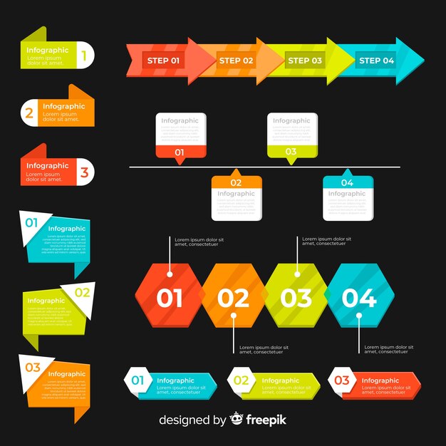 Design piatto collezione di elementi di infografica