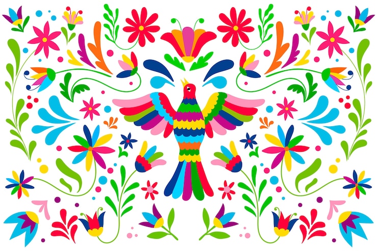 Vettore gratuito design piatto colorato sfondo messicano