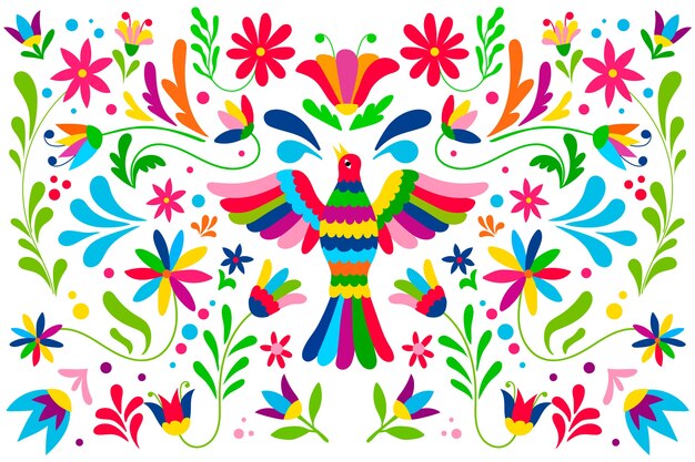 Design piatto colorato sfondo messicano