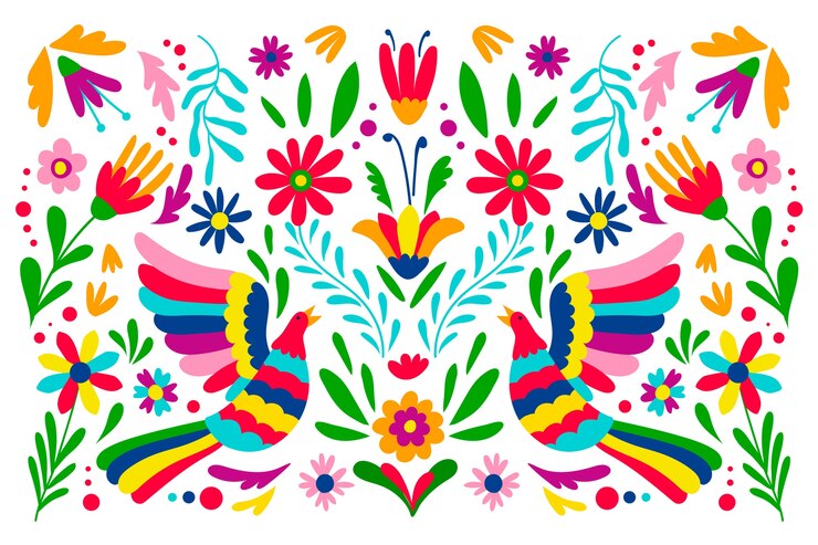 Vettore gratuito design piatto colorato sfondo messicano