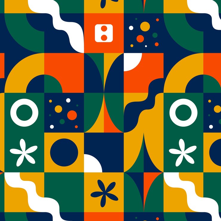 Vettore gratuito design piatto con motivo a mosaico geometrico