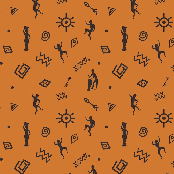 Vettore gratuito design piatto con motivo africano