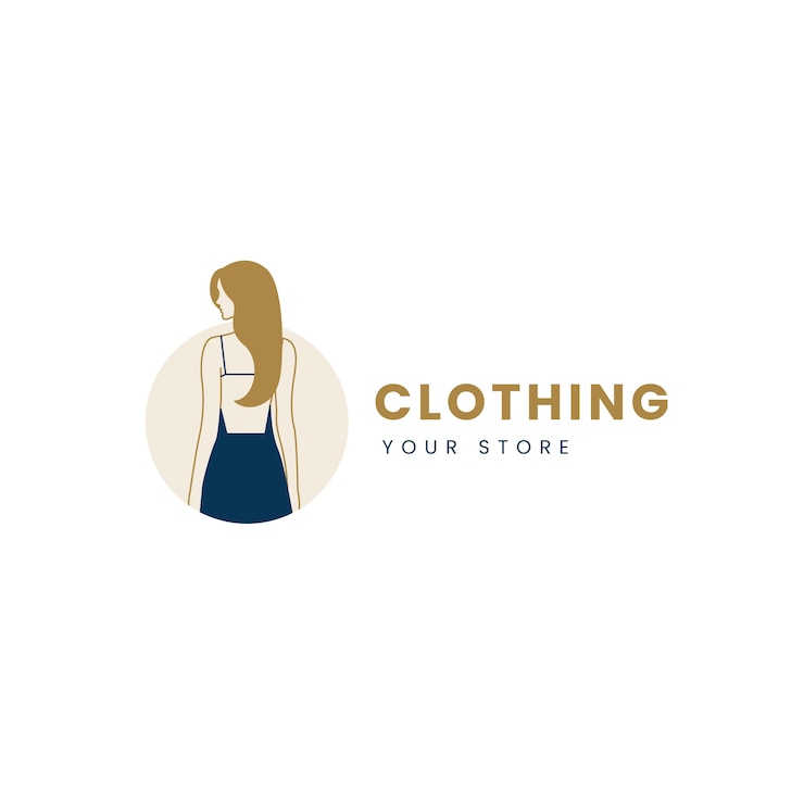 Vettore gratuito design piatto del logo del negozio di abbigliamento