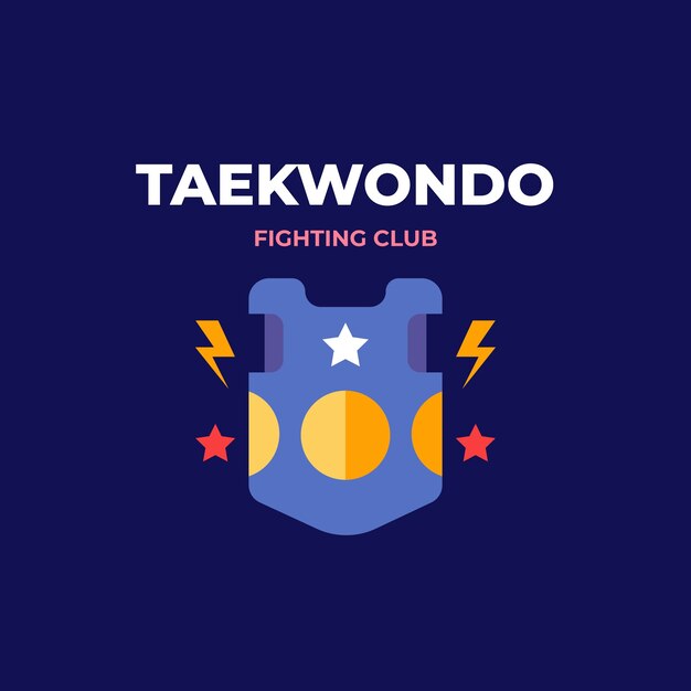 Design piatto del logo del taekwondo
