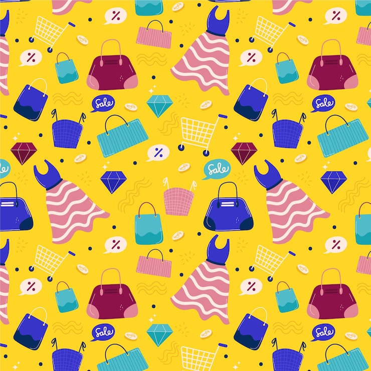 Vettore gratuito design piatto del modello di acquisto