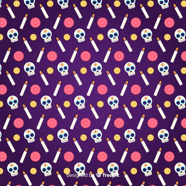 Design piatto del modello dia de muertos