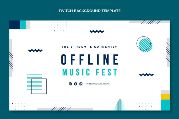 Design piatto dello sfondo di contrazione del festival musicale