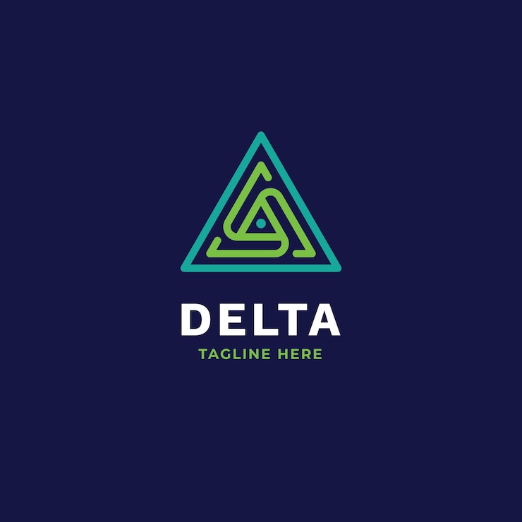 Vettore gratuito design piatto delta logo design