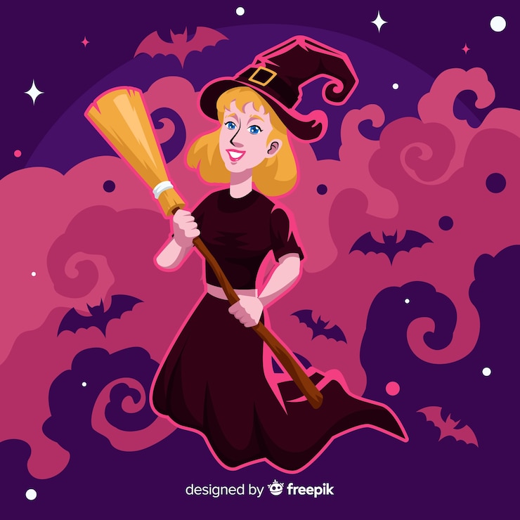 Vettore gratuito design piatto di sfondo di halloween