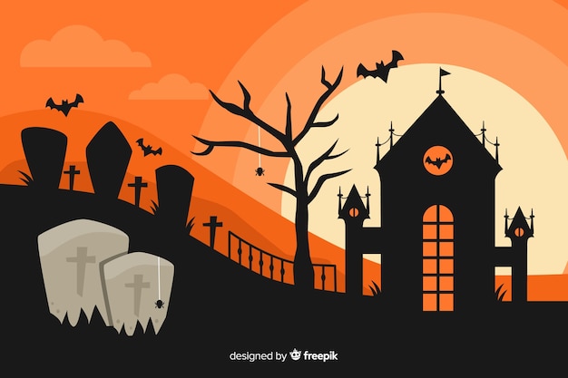 Design piatto di sfondo di halloween