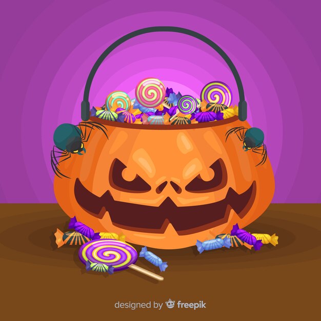 Design piatto di zucca borsa di halloween