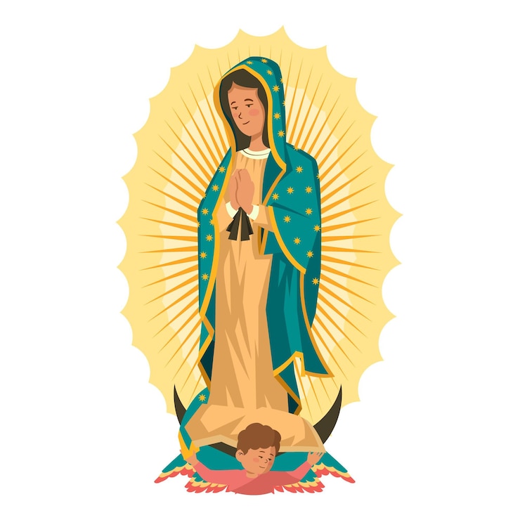 Vettore gratuito design piatto fiesta de la virgen