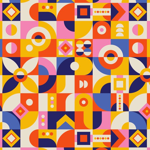 Design piatto geometrico e motivo a mosaico