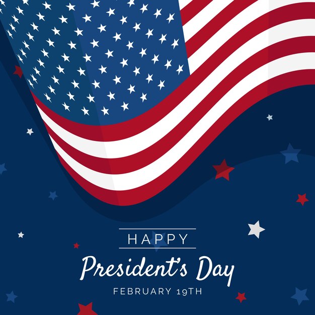Design piatto giorno del presidente con bandiera americana