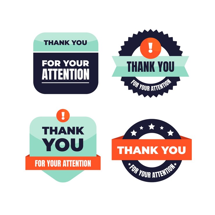 Vettore gratuito design piatto grazie per la tua illustrazione del segno di attenzione