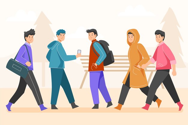 Design piatto illustrato folla di persone