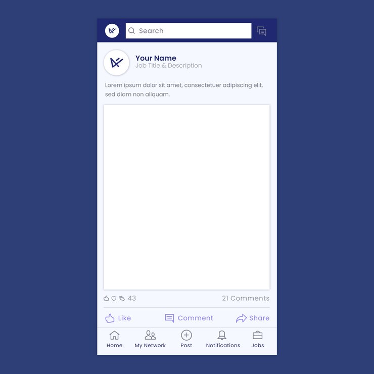 Vettore gratuito design piatto linkedin mockup
