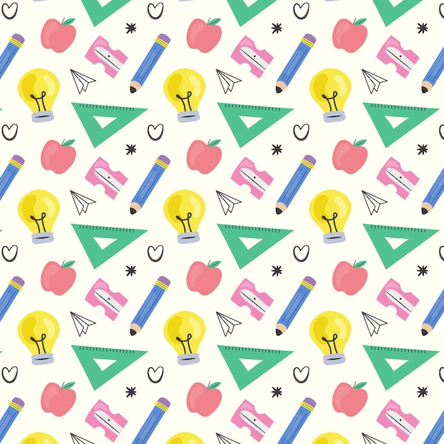 Design piatto per il ritorno a scuola