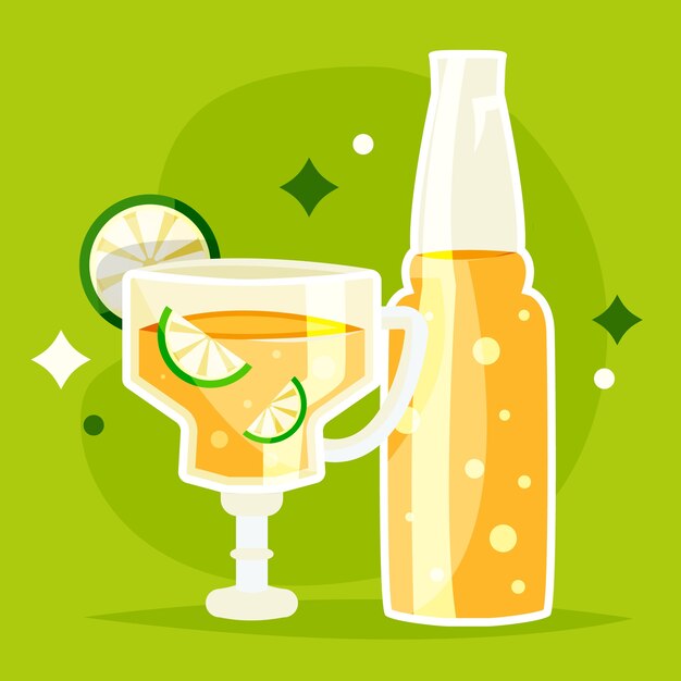 Design piatto rinfrescante illustrazione cachaça
