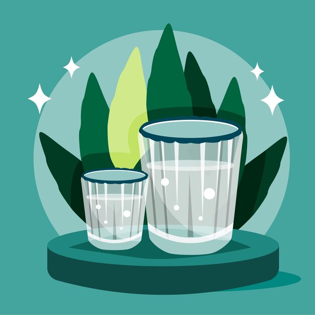 Design piatto rinfrescante illustrazione mezcal