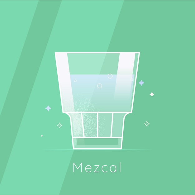 Design piatto rinfrescante illustrazione mezcal