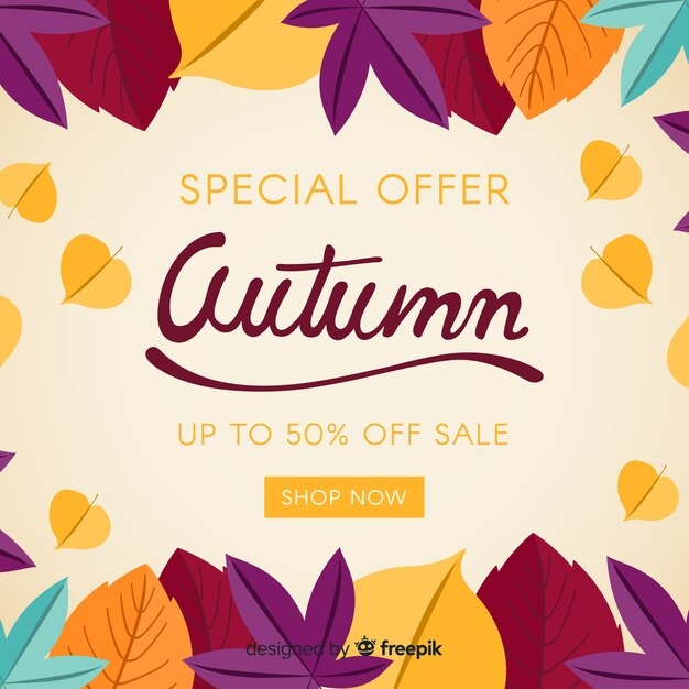Design piatto sfondo autunno vendita